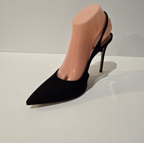 SCHUTZ Black Suede Slingback Stilhetto Heels Shoes 9 - Picture 4 of 10